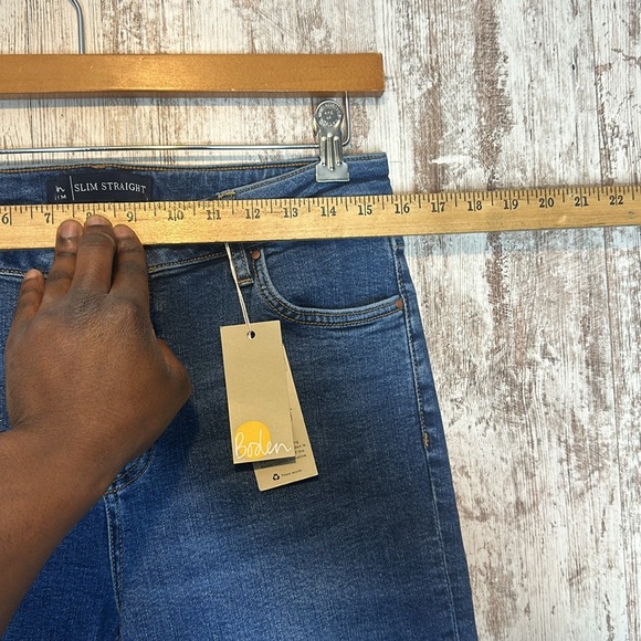Boden Jean TO367 MDN Slim Straight Mid Rise medium vintage wash size US 10R NWT - Picture 8 of 11